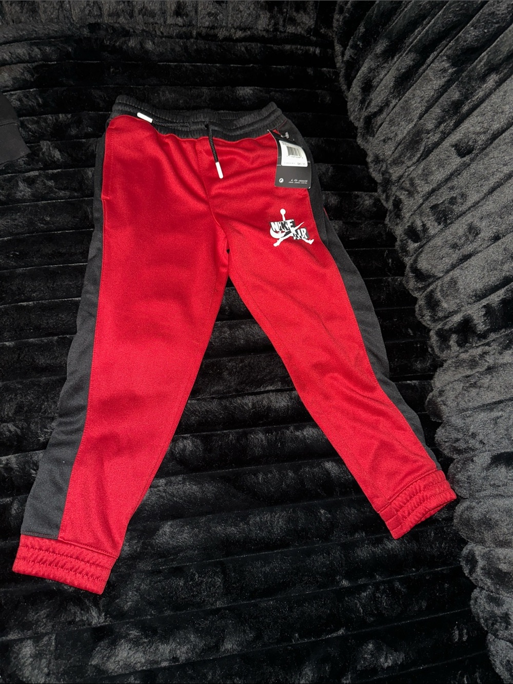 Nike Red and Black Kids Jogger Sweatpants with Logo